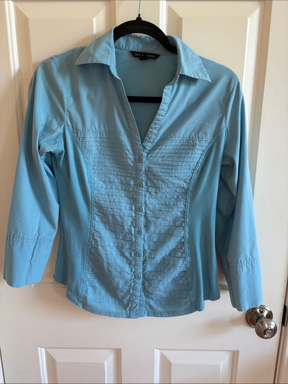Zac & Rachel Sky Blue Pintuck Button-Down Shirt